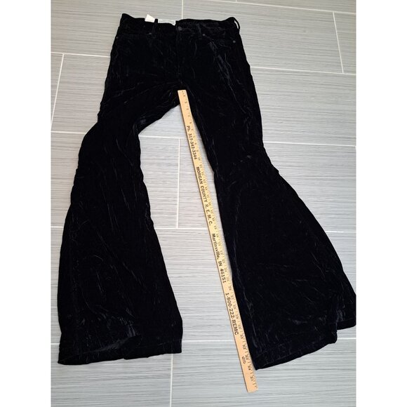 NEW Wrangler Retro Women's Velvet Black Hi Rise Flare Pants 31X36 New Tags XL - Picture 10 of 11